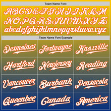 Load image into Gallery viewer, Custom Yellow Orange-Royal Authentic Fade Fashion Baseball Jersey