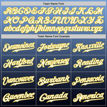 Load image into Gallery viewer, Custom Light Blue Gold-Navy Authentic Fade Fashion Baseball Jersey