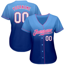 Load image into Gallery viewer, Custom Light Blue White-Royal Authentic Fade Fashion Baseball Jersey