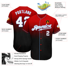 Load image into Gallery viewer, Custom Red White-Black Authentic Fade Fashion Baseball Jersey