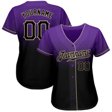 Load image into Gallery viewer, Custom Purple Black-Cream Authentic Fade Fashion Baseball Jersey