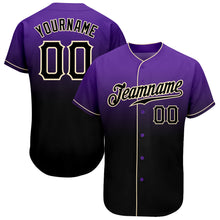 Load image into Gallery viewer, Custom Purple Black-Cream Authentic Fade Fashion Baseball Jersey