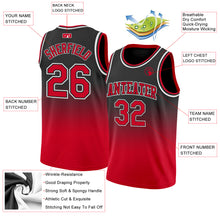 Load image into Gallery viewer, Custom Black Red-White Authentic Fade Fashion Basketball Jersey