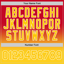 Load image into Gallery viewer, Custom Red Gold-White Authentic Fade Fashion Basketball Jersey