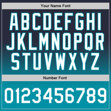Load image into Gallery viewer, Custom Navy White-Teal Authentic Fade Fashion Basketball Jersey