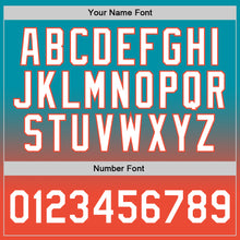 Load image into Gallery viewer, Custom Teal White-Orange Authentic Fade Fashion Basketball Jersey