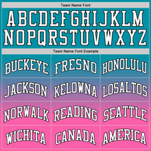 Load image into Gallery viewer, Custom Teal White-Pink Authentic Fade Fashion Basketball Jersey