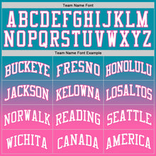 Load image into Gallery viewer, Custom Teal White-Pink Authentic Fade Fashion Basketball Jersey