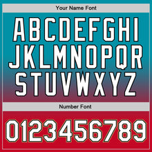 Load image into Gallery viewer, Custom Teal White-Red Authentic Fade Fashion Basketball Jersey