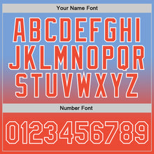 Load image into Gallery viewer, Custom Light Blue Orange-White Authentic Fade Fashion Basketball Jersey