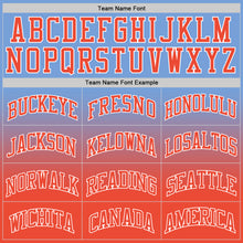 Load image into Gallery viewer, Custom Light Blue Orange-White Authentic Fade Fashion Basketball Jersey