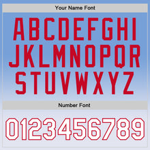 Load image into Gallery viewer, Custom Light Blue White-Red Authentic Fade Fashion Basketball Jersey