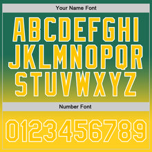 Load image into Gallery viewer, Custom Kelly Green Gold-White Authentic Fade Fashion Basketball Jersey