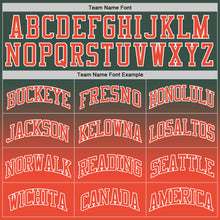 Load image into Gallery viewer, Custom Hunter Green Orange-White Authentic Fade Fashion Basketball Jersey