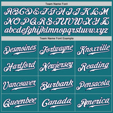 Load image into Gallery viewer, Custom Teal White-Navy Authentic Fade Fashion Baseball Jersey