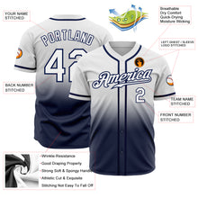 Load image into Gallery viewer, Custom White White-Navy Authentic Fade Fashion Baseball Jersey
