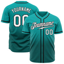Load image into Gallery viewer, Custom Aqua White-Teal Authentic Fade Fashion Baseball Jersey
