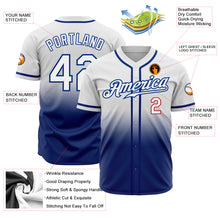 Load image into Gallery viewer, Custom White White Royal-Red Authentic Fade Fashion Baseball Jersey