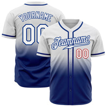 Load image into Gallery viewer, Custom White White Royal-Red Authentic Fade Fashion Baseball Jersey