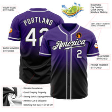 Load image into Gallery viewer, Custom Purple White-Black Authentic Fade Fashion Baseball Jersey