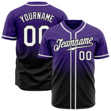 Load image into Gallery viewer, Custom Purple White-Black Authentic Fade Fashion Baseball Jersey