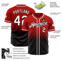 Load image into Gallery viewer, Custom Red White-Black Authentic Fade Fashion Baseball Jersey