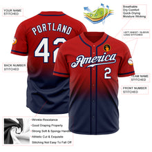 Load image into Gallery viewer, Custom Red White-Navy Authentic Fade Fashion Baseball Jersey
