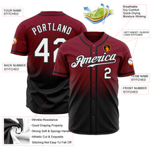 Load image into Gallery viewer, Custom Crimson White-Black Authentic Fade Fashion Baseball Jersey