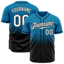 Load image into Gallery viewer, Custom Panther Blue White-Black Authentic Fade Fashion Baseball Jersey