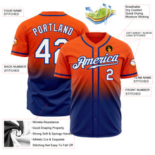 Load image into Gallery viewer, Custom Orange White-Royal Authentic Fade Fashion Baseball Jersey