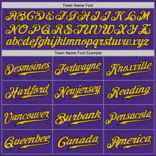 Load image into Gallery viewer, Custom Purple Yellow-Black Authentic Fade Fashion Baseball Jersey