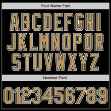 Load image into Gallery viewer, Custom Black Old Gold-White Authentic Gradient Fashion Baseball Jersey