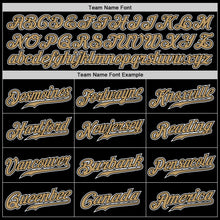 Load image into Gallery viewer, Custom Black Old Gold-White Authentic Gradient Fashion Baseball Jersey