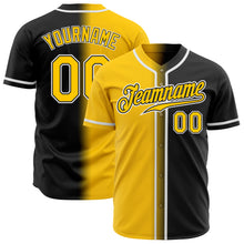 Load image into Gallery viewer, Custom Black Yellow-White Authentic Gradient Fashion Baseball Jersey