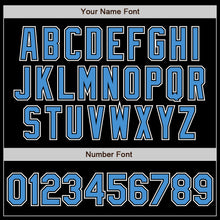 Load image into Gallery viewer, Custom Black Powder Blue-White Authentic Gradient Fashion Baseball Jersey