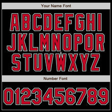 Load image into Gallery viewer, Custom Black Red-White Authentic Gradient Fashion Baseball Jersey