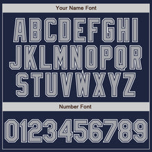 Load image into Gallery viewer, Custom Navy Gray-White Authentic Gradient Fashion Baseball Jersey