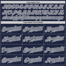 Load image into Gallery viewer, Custom Navy Gray-White Authentic Gradient Fashion Baseball Jersey
