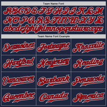 Load image into Gallery viewer, Custom Navy Red-White Authentic Gradient Fashion Baseball Jersey