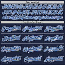 Load image into Gallery viewer, Custom Navy Light Blue-White Authentic Gradient Fashion Baseball Jersey