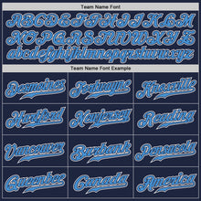Load image into Gallery viewer, Custom Navy Powder Blue-White Authentic Gradient Fashion Baseball Jersey