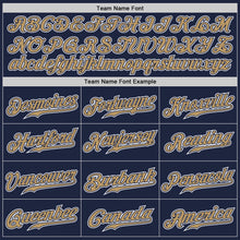 Load image into Gallery viewer, Custom Navy Old Gold-White Authentic Gradient Fashion Baseball Jersey