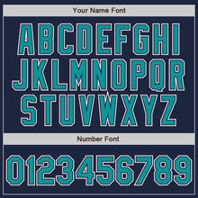 Load image into Gallery viewer, Custom Navy Teal-White Authentic Gradient Fashion Baseball Jersey