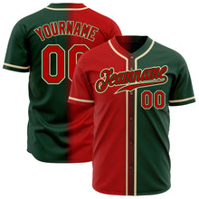 Load image into Gallery viewer, Custom Green Red-Cream Authentic Gradient Fashion Baseball Jersey