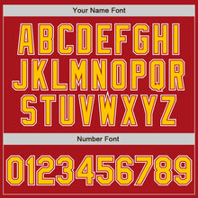 Load image into Gallery viewer, Custom Red Yellow-White Authentic Gradient Fashion Baseball Jersey