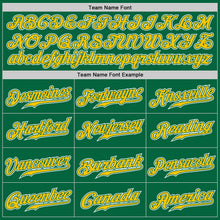 Load image into Gallery viewer, Custom Kelly Green Yellow-White Authentic Gradient Fashion Baseball Jersey