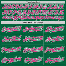 Load image into Gallery viewer, Custom Kelly Green Pink-White Authentic Gradient Fashion Baseball Jersey
