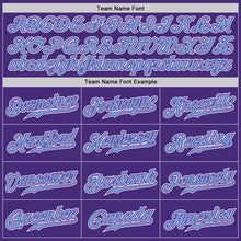 Load image into Gallery viewer, Custom Purple Light Blue-White Authentic Gradient Fashion Baseball Jersey