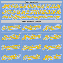 Load image into Gallery viewer, Custom Light Blue Yellow-White Authentic Gradient Fashion Baseball Jersey