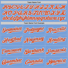 Load image into Gallery viewer, Custom Light Blue Orange-White Authentic Gradient Fashion Baseball Jersey